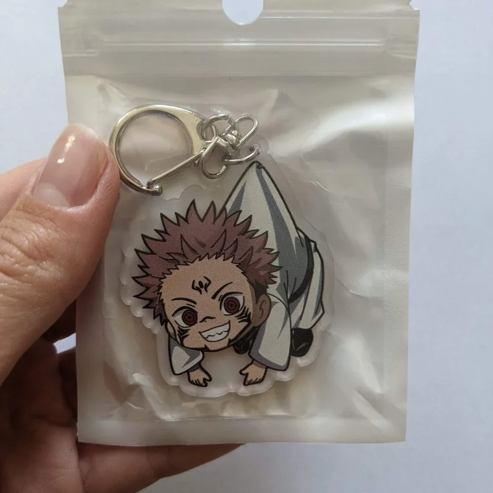 Set of 2 Acrylic Keychains Jujutsu Kaisen Anime Sukuna and Yuji Itadori NEW